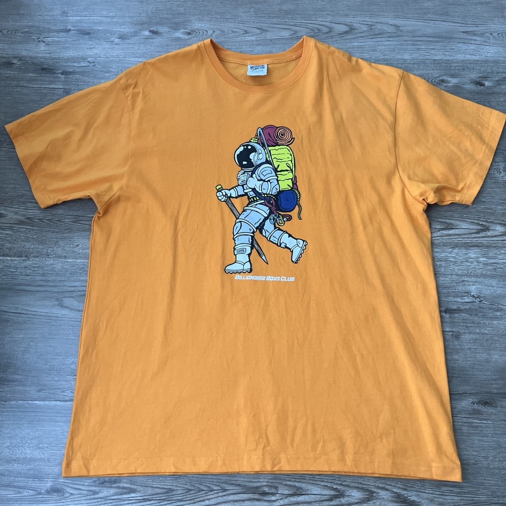 Billionaire Boys Club Walker Tee Mens 2XL Orange Regular Fit Streetwear Space